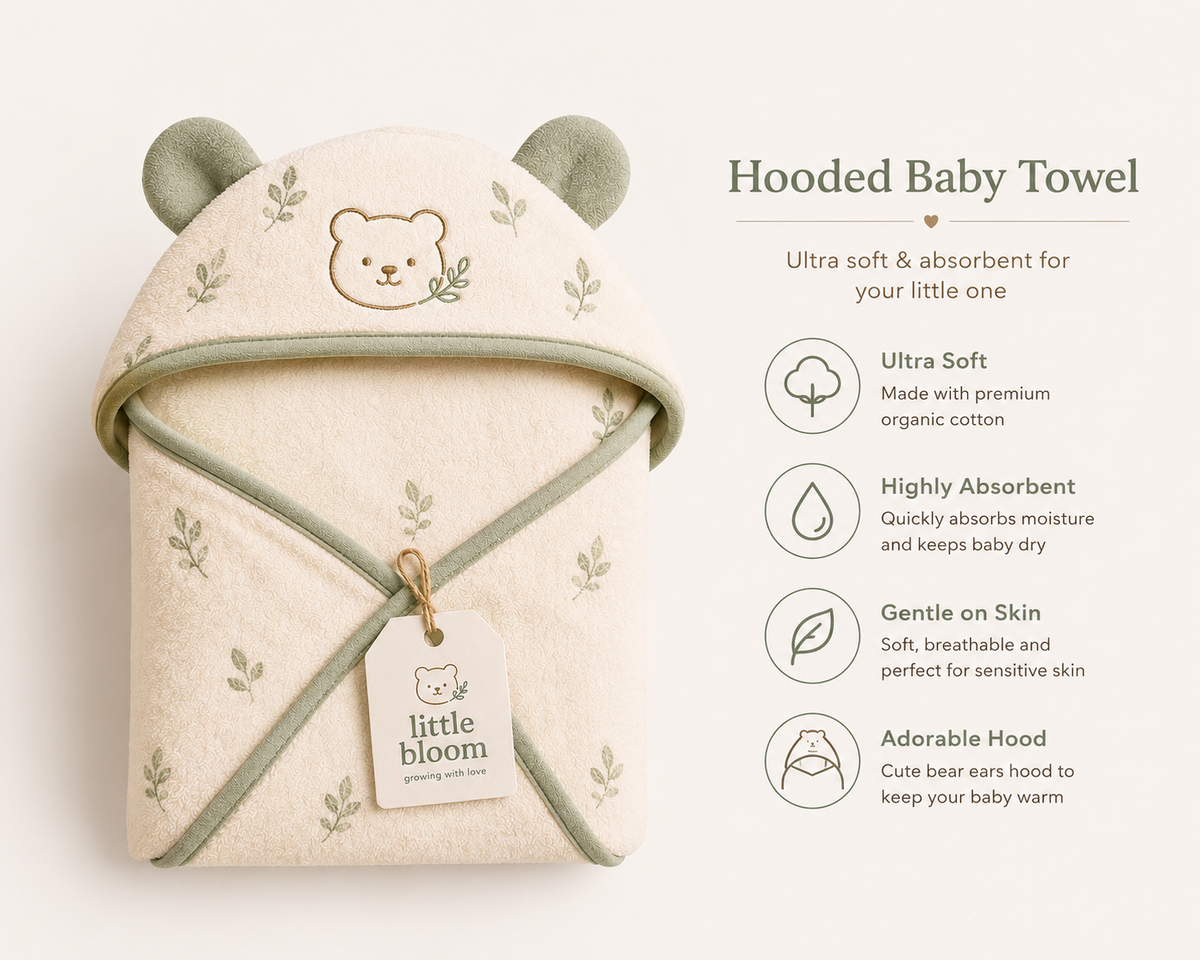 Hooded Baby Towel - BubbleSoft Luxury Baby Clothing