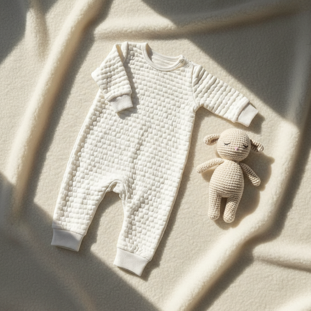 Marshmallow Organic Sleepsuit - BubbleSoft Luxury Baby Clothing